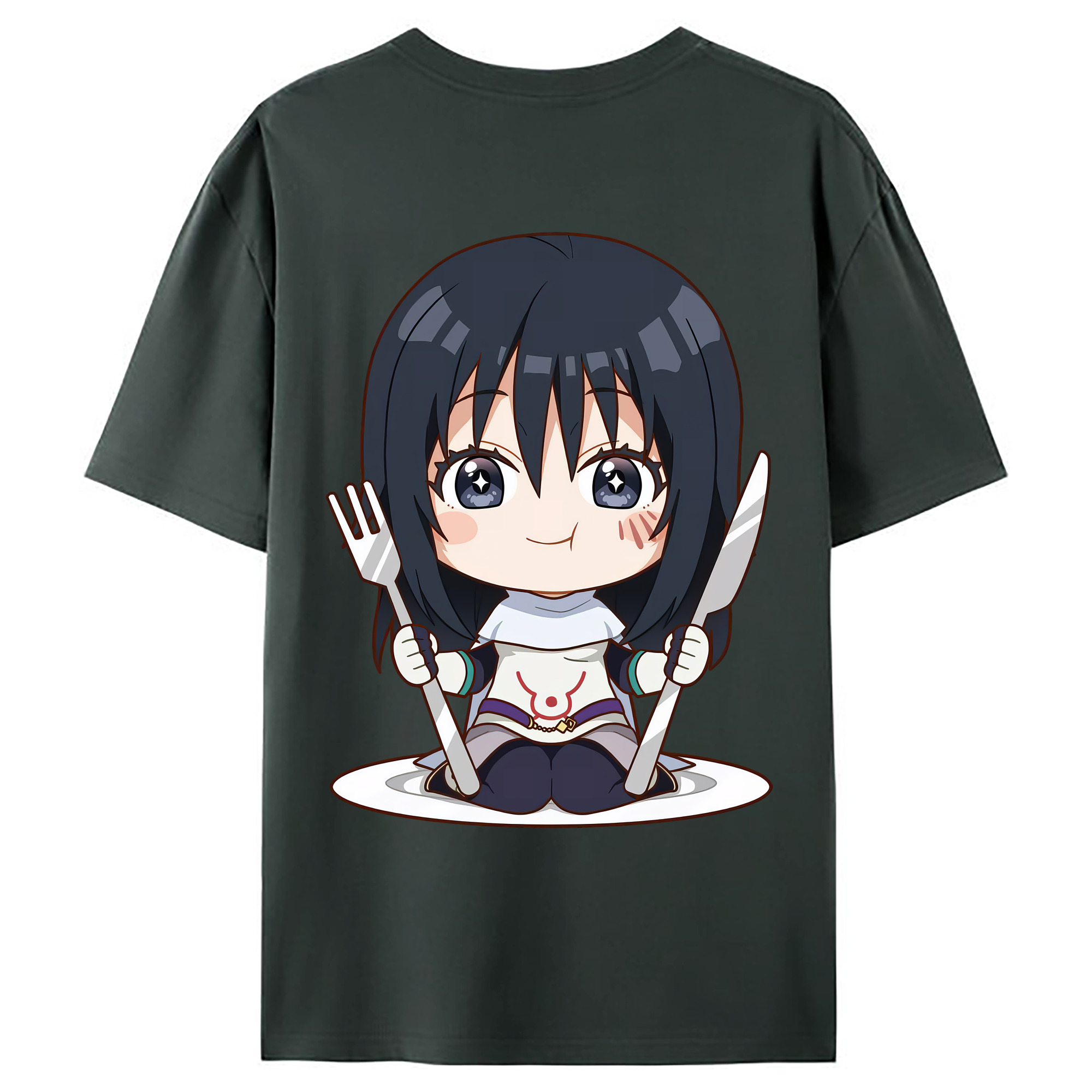 （画像用） 転スラ Regarding Reincarnated to Slime 綿100％ メンズ半袖Tシャツ（バックプリント） 通気性